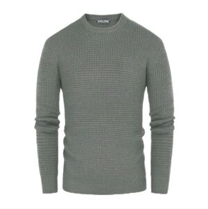PJ PAUL JONES Mens Pullover Sweater Waffle Textured Long Sleeve Knitted Sweaters